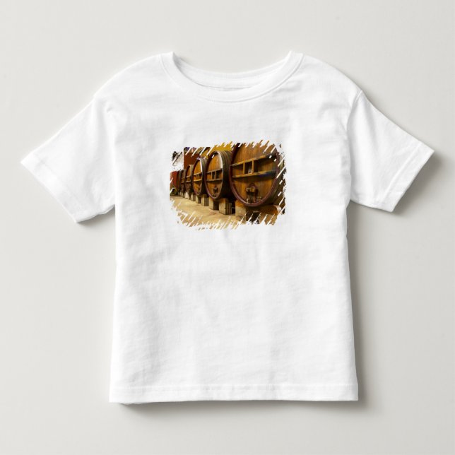 T-shirts A adega da vinícola com grandes barris de madeira  (Frente)