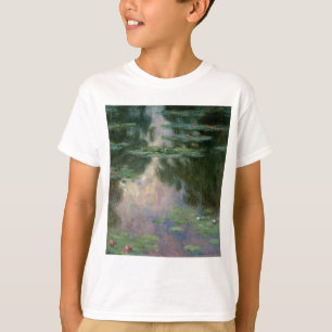T-shirts A ÁGUA ESTÁ EM PINK VERDE POND, por Claude Monet