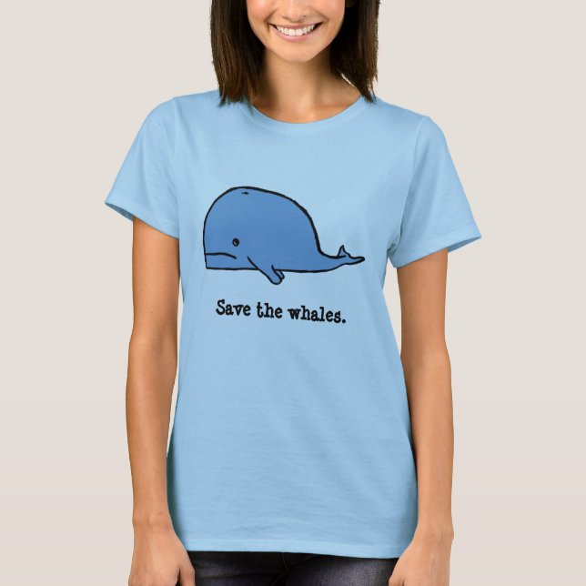 T-shirts a baleia, salvar as baleias (Frente)