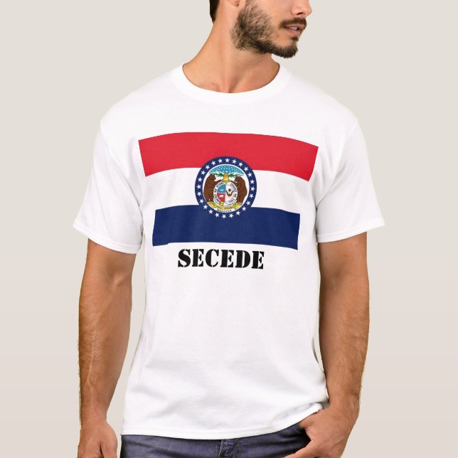 T-shirts A bandeira de Missouri, SECEDE (Frente)