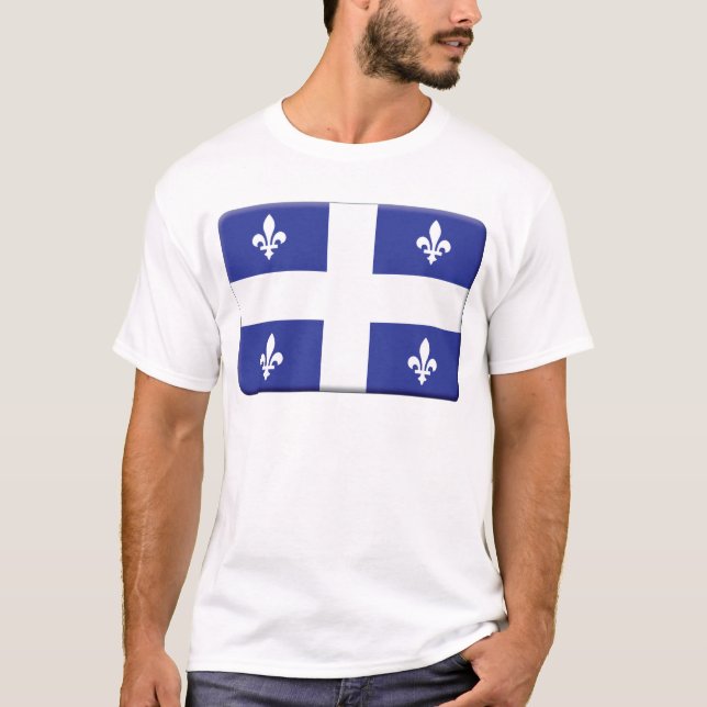 T-shirts A bandeira de Quebeque PERSONALIZA (Frente)