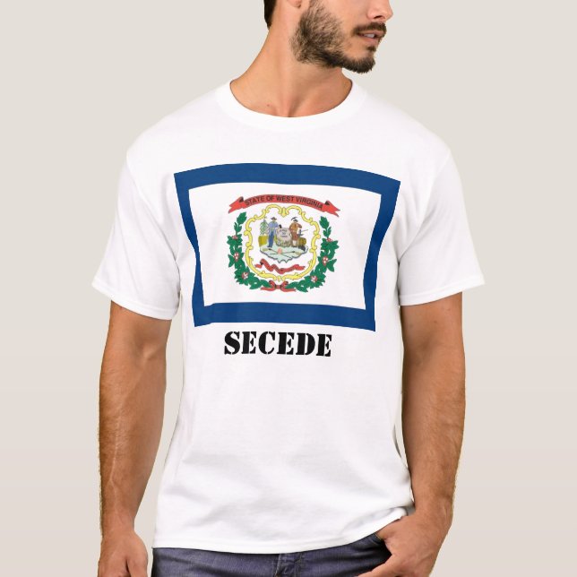 T-shirts A bandeira do estado de West Virginia, SECEDE (Frente)