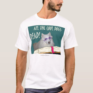 T-shirts A biblioteca - Samoyed - cães legal leu a