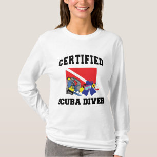 T-shirts A Capa longa da mulher certificada do mergulhador
