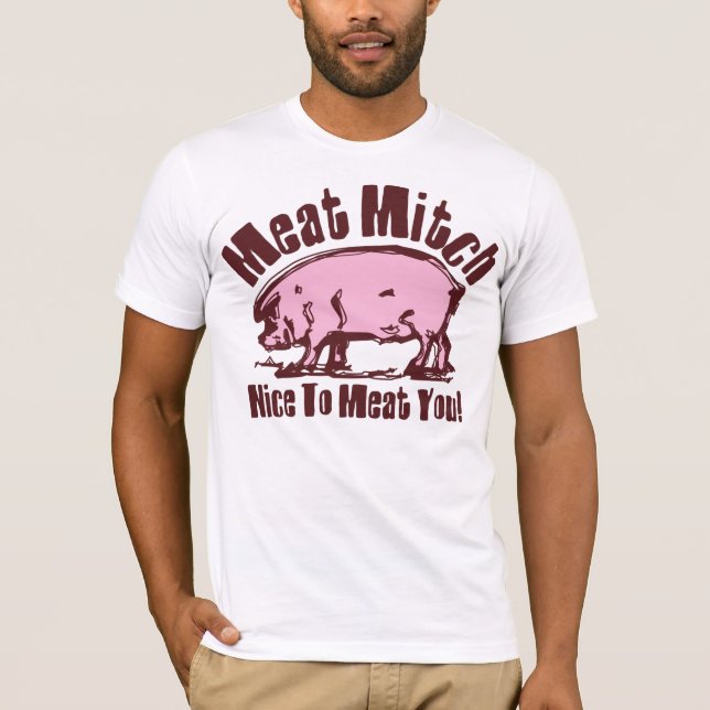 T-shirts A Capa longa das mulheres de Mitch da carne (Frente)