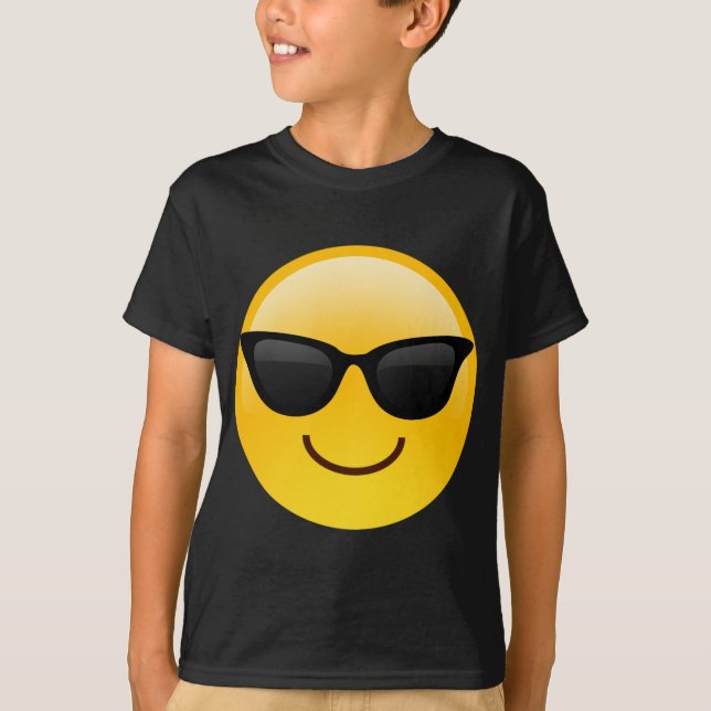 T-shirts A cara de sorriso com óculos de sol refrigera (Frente)