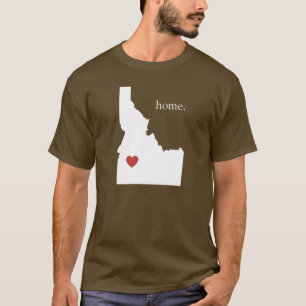 T-shirts A casa é o lugar onde o coração está - Idaho