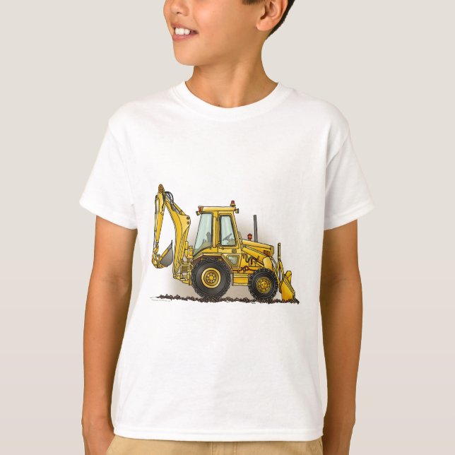 T-shirts A construção do escavador do Backhoe caçoa o (Frente)