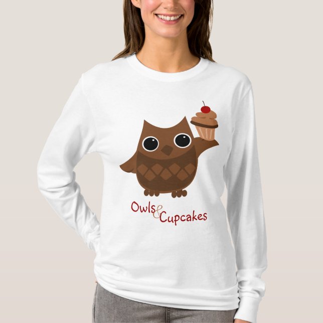 T-shirts A Coruja e o Cupcake (Frente)