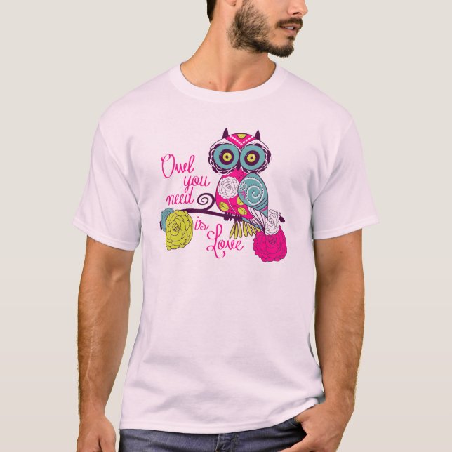 T-shirts A coruja que você precisa é amor (Frente)
