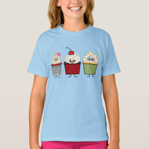 T-shirts A crosta de gelo da família do cupcake polvilha o