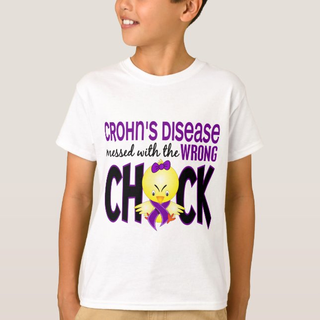 T-shirts A doença de Crohn sujada com o pintinho errado (Frente)
