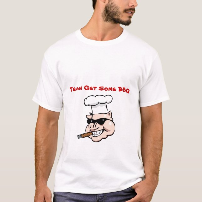 T-shirts A equipe obtem algum CHURRASCO (Frente)