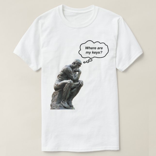 T-shirts A estátua mais engraçada do Rodin - Onde estão as  (Frente do Design)