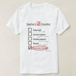 T-shirts A extremidade do professor da lista de verificação