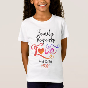 T-shirts A família exige ADN do amor não, presentes da