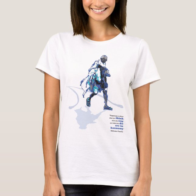 T-shirts A felicidade de Gandhi (1) (Frente)
