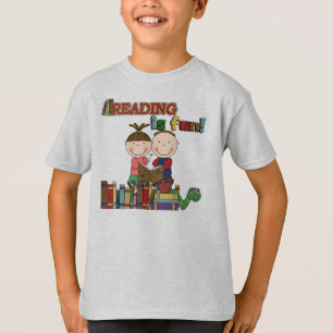 T-shirts A figura leitura da vara dos miúdos é divertimento