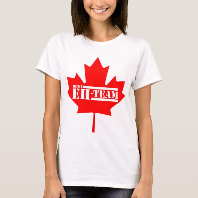 T-shirts A Folha de Mapeamento do Eh Team Canada (Frente)