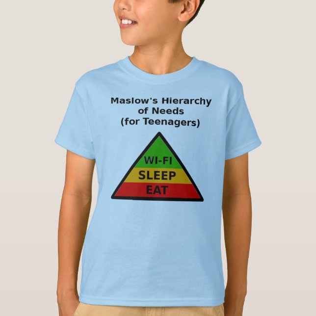T-shirts A hierarquia de Maslow das necessidades (para (Frente)