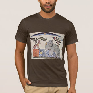 T-shirts A lebre e o rei do elefante na frente do RIM