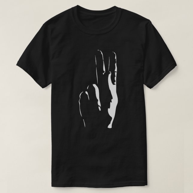 T-shirts a letra K em linguagem gestual (Frente do Design)