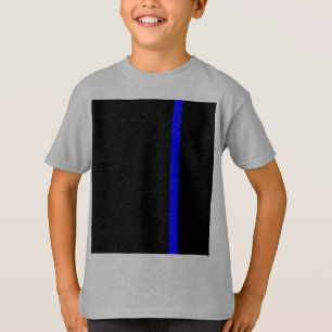 T-shirts A linha azul-fina simbólica num decor preto