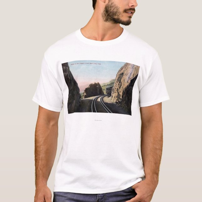 T-shirts A linha curta carro de estrada de ferro (Frente)