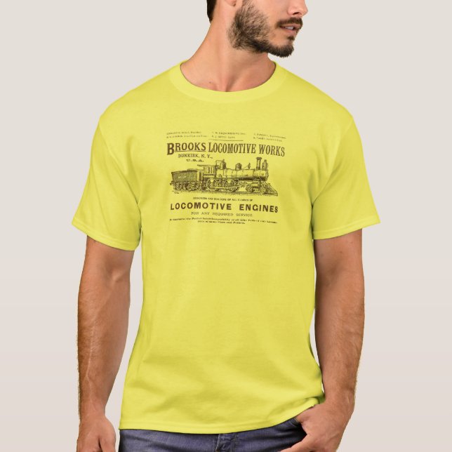 T-shirts A locomotiva de vapor dos ribeiros funciona 1890 (Frente)