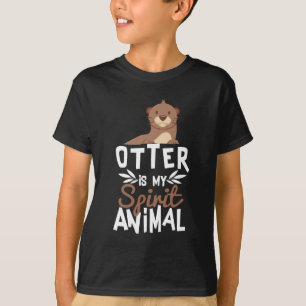 T-shirts A lontra bonito é meu impressão animal do espír