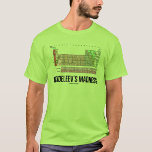 T-shirts A loucura de Mendeleev (mesa de elementos