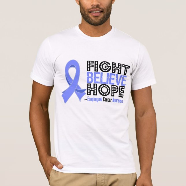 T-shirts A luta acredita a esperança - cancer esofágico (Frente)