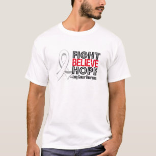 T-shirts A luta acredita a esperança - câncer pulmonar