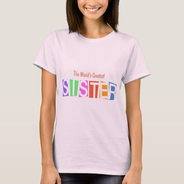 T-shirts A Maior Irmã do Mundo Retro (Frente)