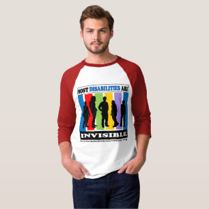 T-shirts A maioria de inabilidades são invisíveis - Raglan
