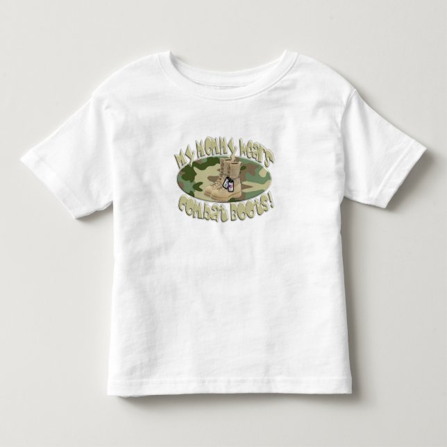 T-shirts A mamãe veste botas de combate (Frente)