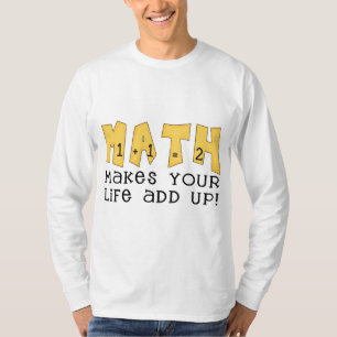 T-shirts A matemática faz sua vida adicionar acima o