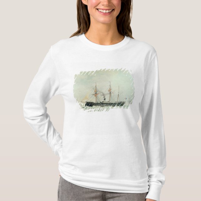 T-shirts A navio de guerra francesa, "La Gloire", 1880 (Frente)