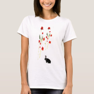 T-shirts A papoila superior floresce o coelho de coelho