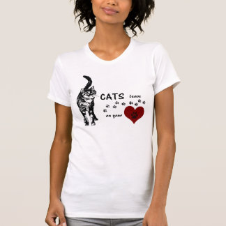 T-shirts A pata do salvamento do gato de Greyfoot imprime