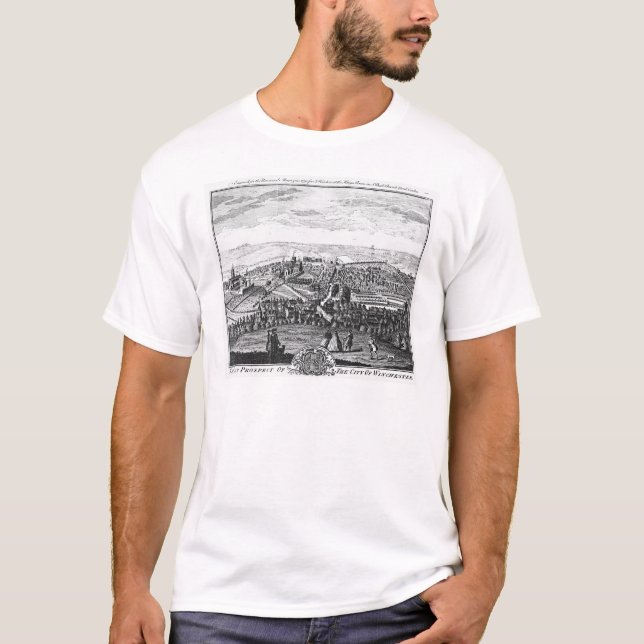 T-shirts A perspectiva do leste da cidade de Winchester (Frente)