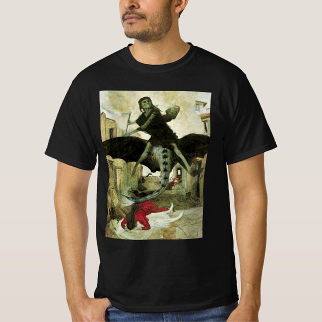 T-shirts A peste de Arnold Bocklin, simbolismo venenoso (Frente)