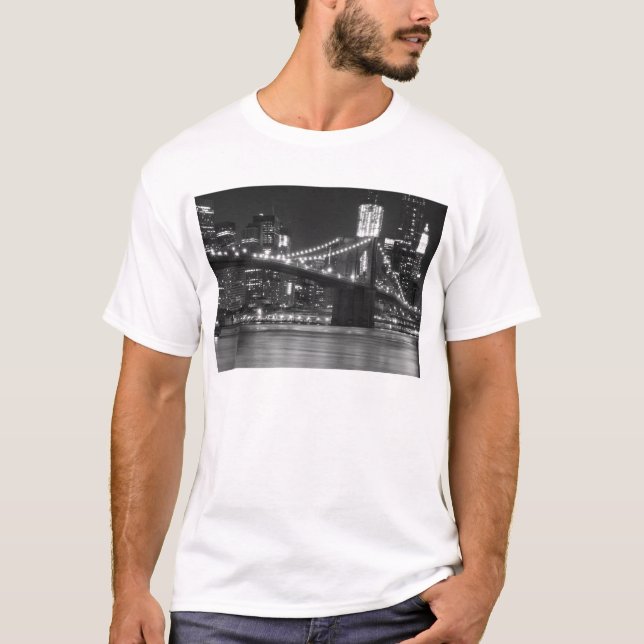 T-shirts A ponte de Brooklyn - preto e branco (Frente)