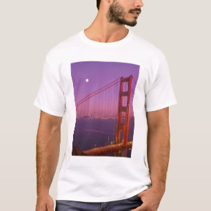 T-shirts A Ponte Golden Gate logo após o pôr do sol,