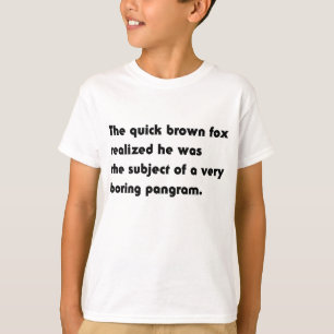 T-shirts A Raposa Marrom Rápida... Pangrama Bordado T-Shir