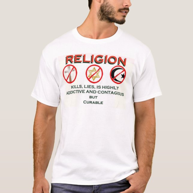 T-shirts a religião é curable (Frente)