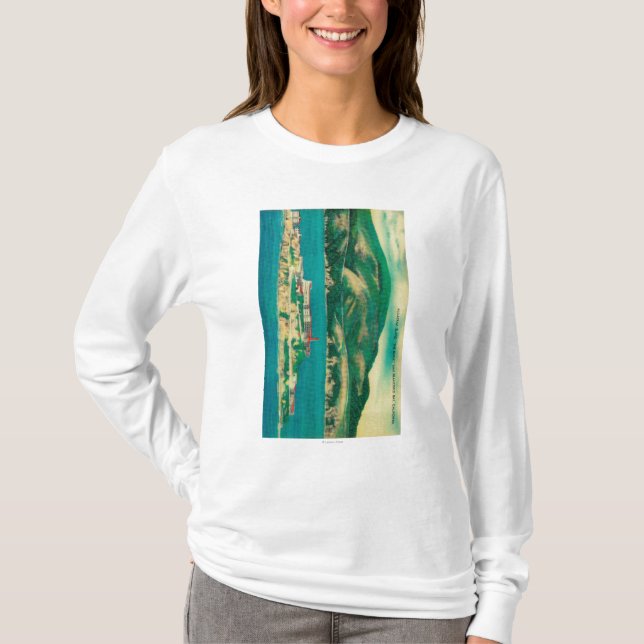 T-shirts A rocha, a ilha de Alcatraz e o San Francisco (Frente)