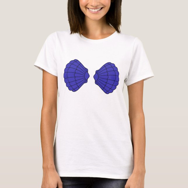 T-shirts A sereia descasca o azul (Frente)