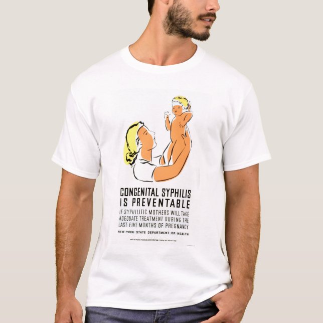 T-shirts A sífilis é WPA 1939 evitável (Frente)