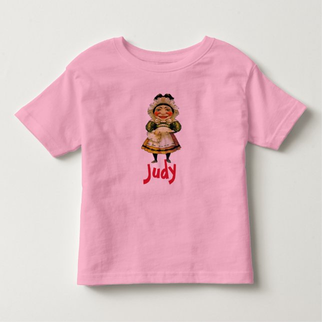 T-shirts A Sra. Judy Puppet, adicione texto (Frente)